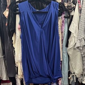 Elegant Royal Blue Women's Blouse Cross front